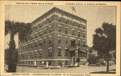 One Block From Main Street, Corner Duval & Ocean Streets Jacksonville, FL Postcard Postcard