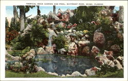 Tropical Rock Garden And Pool, Bayfront Park Postcard