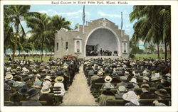 Band Concert In Royal Palm Park Miami, FL Postcard Postcard