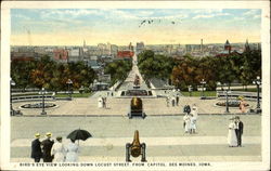 Bird's Eye View Looking Down Locust Street Postcard