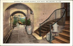 Driveway And Ancient Stairway, Patio Royal Postcard