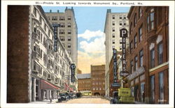 Preble St. Looking Towards Monument Sq Portland, ME Postcard Postcard