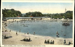 Bath Houses, Riverside park Springfield, MA Postcard Postcard