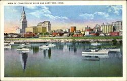 View Of Connecticut River And Hartford Postcard Postcard