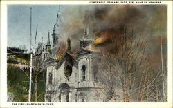 L'Incendie 29 Mars, 1922 Ste-Anne-de-Beaupré, PQ Canada Quebec Postcard Postcard