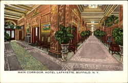 Hotel Lafayette Main Corridor Postcard