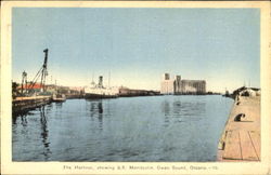 The Harbour Showing S. S. Manitoulin Postcard