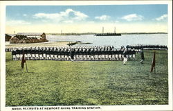 Naval Recruits, Naval Training Station Newport, RI Postcard Postcard