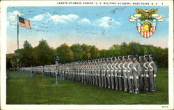 Cadets At Dress Parade, U. S. Military Academy West Point, NY Postcard Postcard