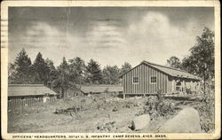 Officers Headquarters, 301st U. S. Infantry Camp Devens Postcard