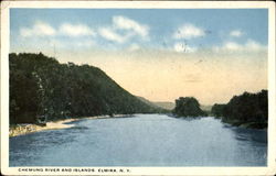 Chemung River And Islands Elmira, NY Postcard Postcard