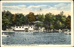 Bath House And Pavilion, Pastine Park Geneva, NY Postcard Postcard