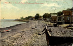 Looking West At Berwells Beach, Woodmont Milford, CT Postcard Postcard