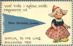 Von Ting I Know Mine Friendts In New Britain Postcard