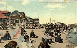 Crowds At Ocean Beach Postcard