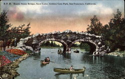 Rustic Stone Bridge, Golden Gate Park Postcard