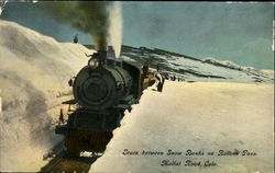 Train Between Snow Banks On Rollins Pass, Moffat Road Scenic, CO Postcard Postcard