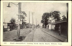 East Broadway Milford, CT Postcard Postcard