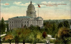 General View Of State Capitol And Grounds Sacramento, CA Postcard Postcard