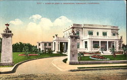 Home Of John D. Spreckles Postcard