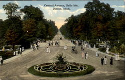 Central Avenue, Belle Isle Detroit, MI Postcard Postcard