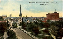 Woodward Avenue, North of Grand Circus Park Detroit, MI Postcard Postcard