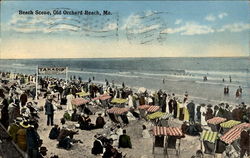 Beach Scene Old Orchard Beach, ME Postcard Postcard