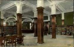 Interior Of Public Library Postcard