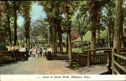 Scene In Union Park Dubuque, IA Postcard Postcard