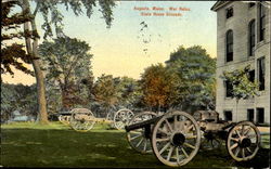 War Relics State House Grounds Augusta, ME Postcard Postcard