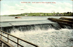 Dam Above The Salmon Pool Bangor, ME Postcard Postcard