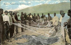 Hukilau Fishing Scene Hawaii Postcard Postcard