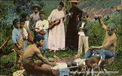 Hawaiians Pounding Poi Honolulu, HI Postcard Postcard