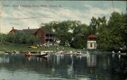 Boat Landing At Pine Grove, State Mills Akron, OH Postcard Postcard