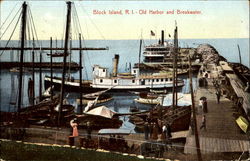 Old Harbor And Breakwater Postcard