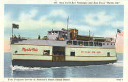 New Put-In Bay Passenger and Auto Ferry Mystic Isle Put-In-Bay, OH Postcard Postcard