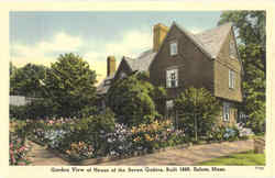 Garden View of House of the Seven Gables Salem, MA Postcard Postcard