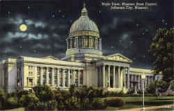 Night View, Missouri State Capitol Postcard