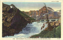 Swiftcurrent Falls, Gould Mountain Postcard