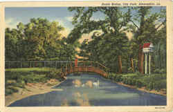 Rustic Bridge, City Park Alexandria, LA Postcard Postcard