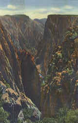 Black Canon of The Gunnison, Showing Painted Cliffs and Chasm View Black Canon National Monument, CO Postcard Postcard