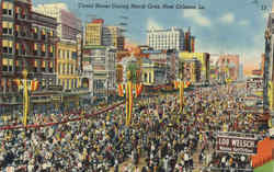 Canal Street During Mardi Gras Postcard