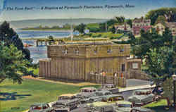 The First Fort - A Replica at Plymouth Plantation Postcard