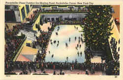 Rockefeller Plaza Outdoor Ice Skating Pond, Rockefeller Center New York City, NY Postcard Postcard