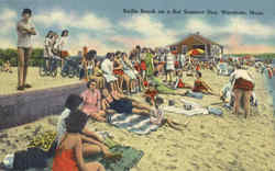 Swifts Beach on a Hot Summer Day Wareham, MA Postcard Postcard