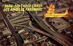 Man-Dig Those Crazy Los Angeles Freeways California Postcard Postcard