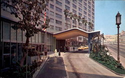 Entrance Statler Hotel, Wilshire Blvd Postcard