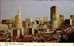 San Francisco At Dusk California Postcard Postcard