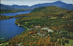 Aerial View Showing A Portion Of Lake Mirror And Lake Placid Scenic, CA Postcard Postcard