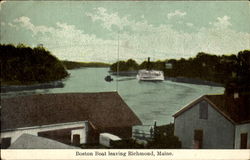 Boston Boat Leaving Richmond Maine Postcard Postcard